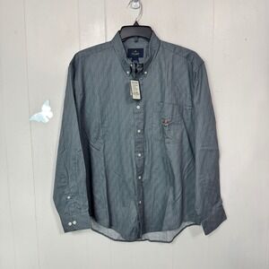 Ivy Crew Mens Button Down Shirt Long Sleeve Striped Casual Size‎ Large New